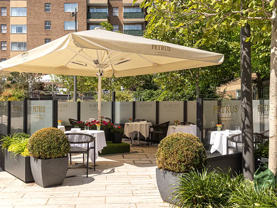 Terrace table at Michelin-starred Restaurant Pétrus